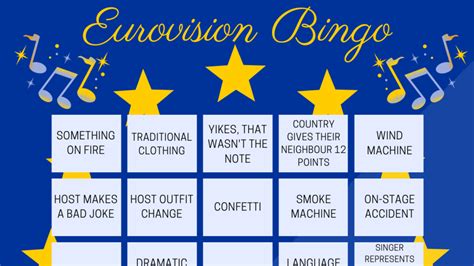 eurovision bingo cards 2024|Free, Printable Eurovision Bingo Cards.